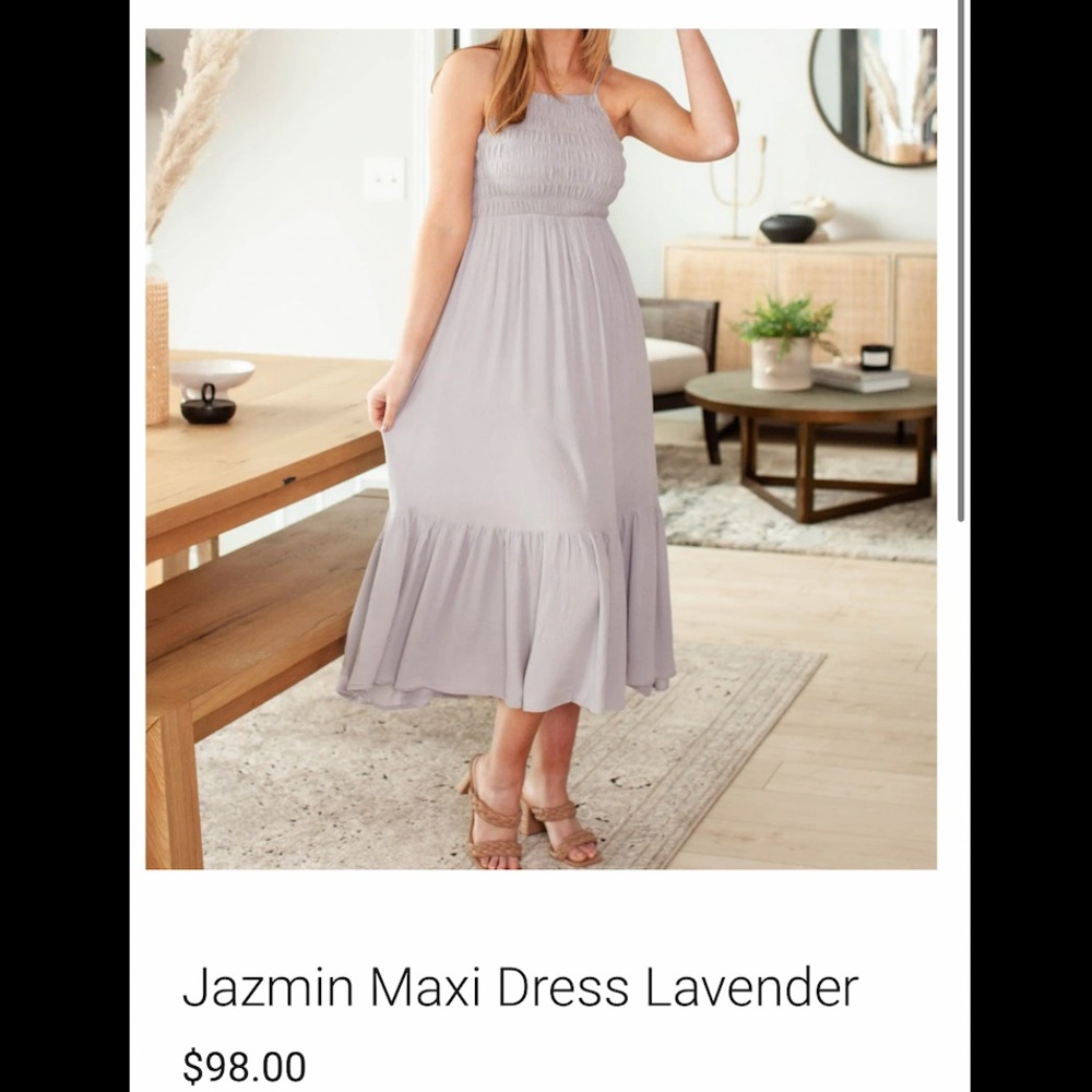 Z Supply Lavender Smocked Halter Maxi Dress